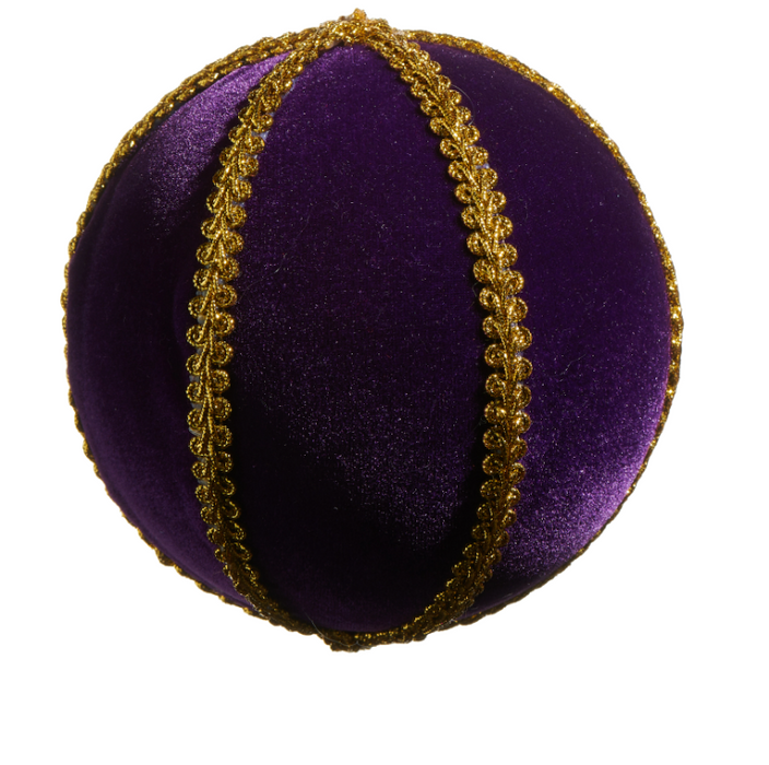5" Purple Velvet w/Gold Braid Ornament