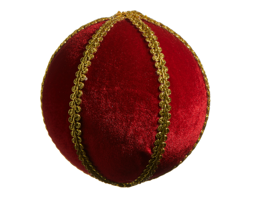 5" Red Velvet w/Gold Braid Ornament