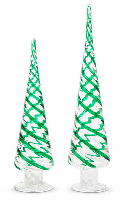 Green Swirl Glass Tree