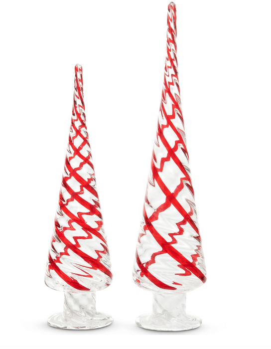 Red Swirl Glass Tree