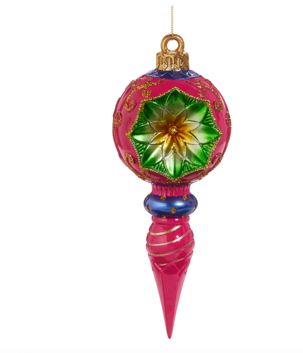 10" Multi Pink Vintage Finial Ornament
