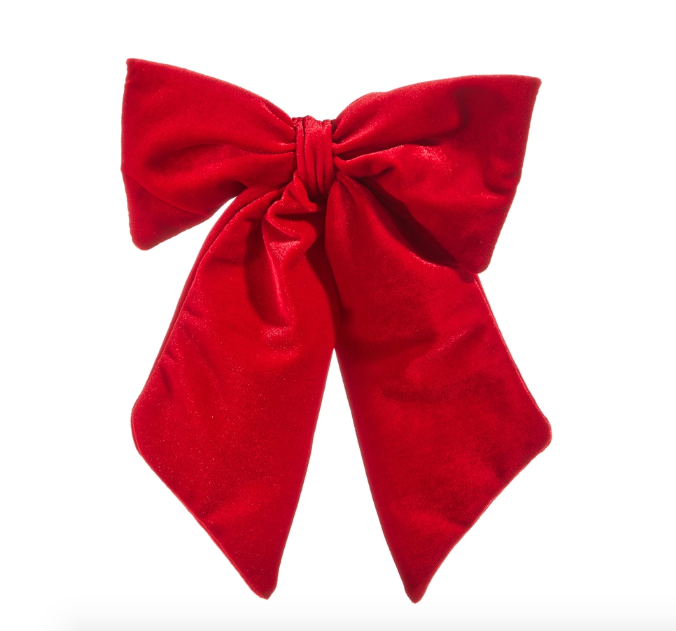 11" Red Velvet Clip-On Bow Ornament