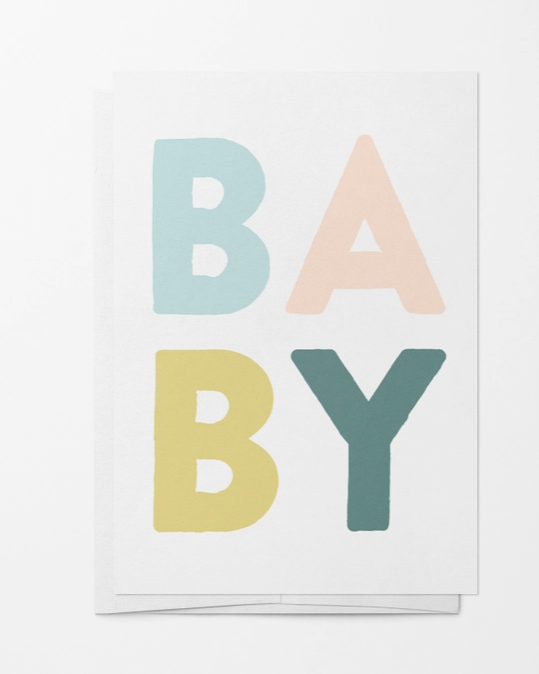 Hand Lettered Baby Enclosure Card