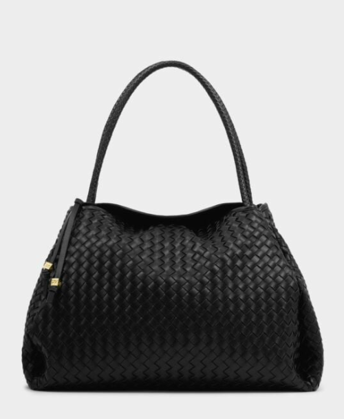 Nova Woven Large Shoulder Bag | Black