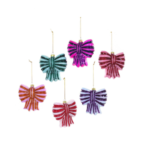 Striped Bow Ornament