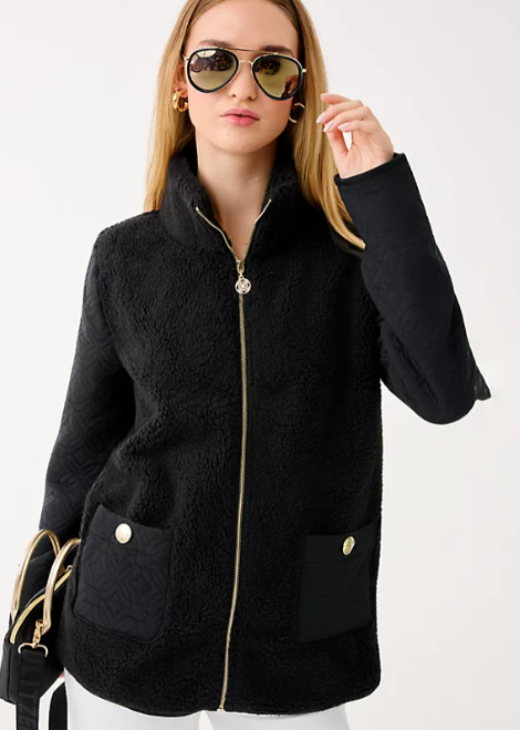 Helaina Sherpa Jacket | Noir