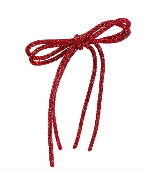 Red Diamond Rope Bow Ornament