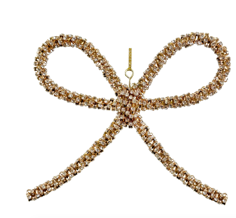 Gold Gem Bow Ornament