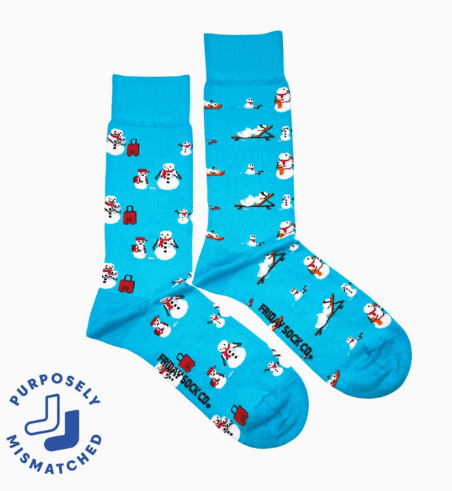 Snowman Vacation Mismatched Men’s Socks