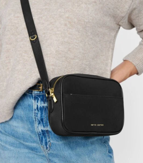 Nylon-Luxe Crossbody Bag | Black