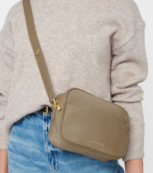 Nylon-Luxe Crossbody Bag | Taupe