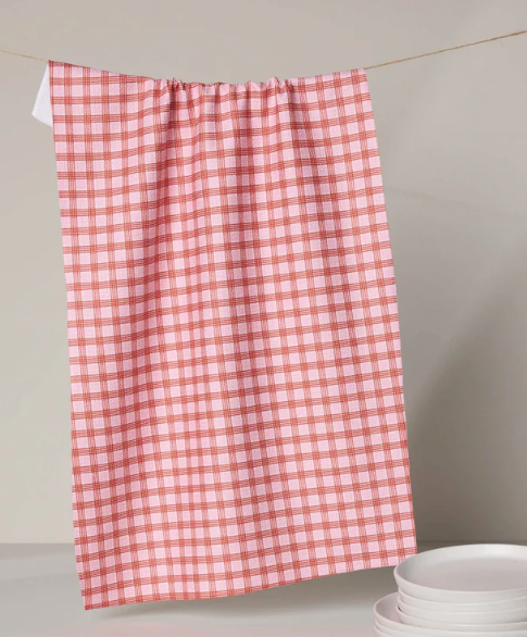 Geometry Tea Towel | Cupids Plaid