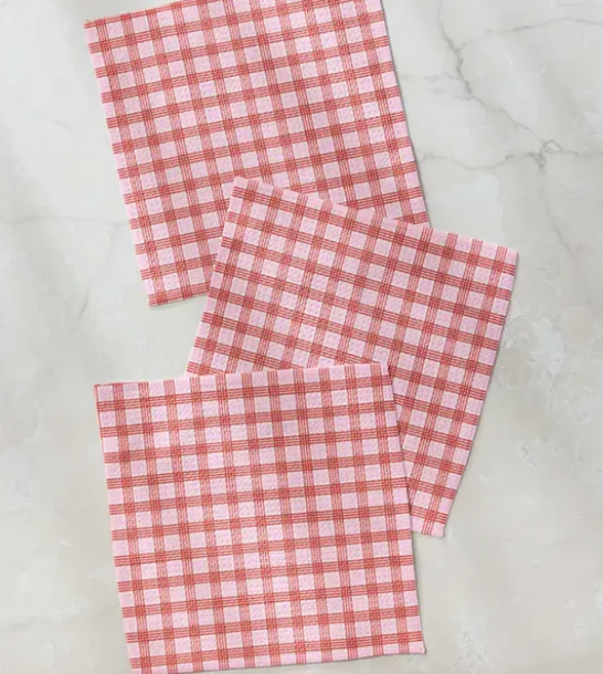 Geometry Dishcloth Set | Cupid's Plaid