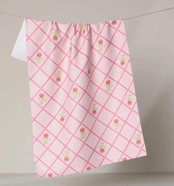Geometry Tea Towel | Rose Lattice