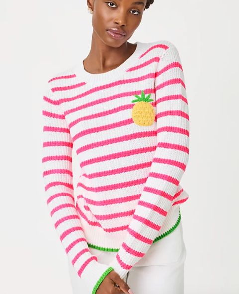 Jovienne Sweater |  Resort White Shine Bright Stripe