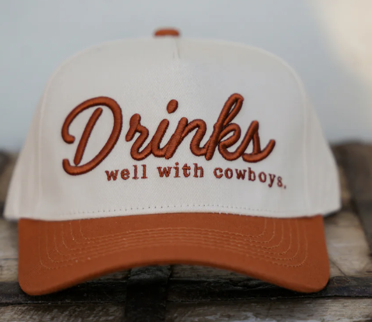 Drinks Well with Cowboys Canvas Cap