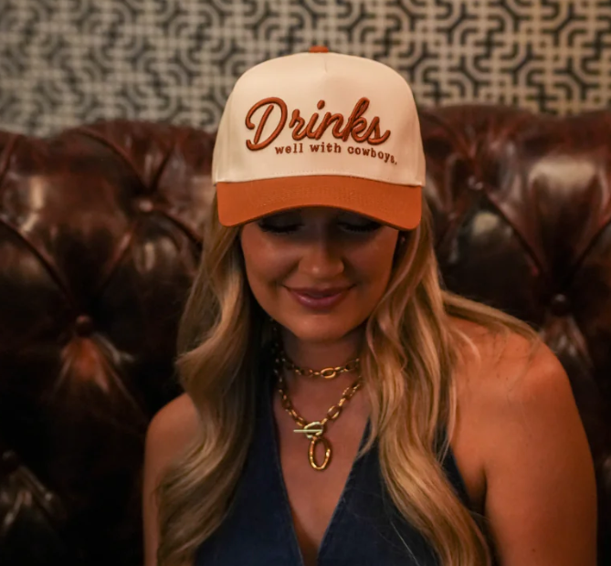 Drinks Well with Cowboys Canvas Cap