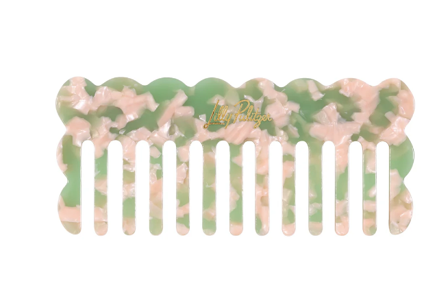 Lilly Pink Muse/Jade Lime Marble Travel Comb