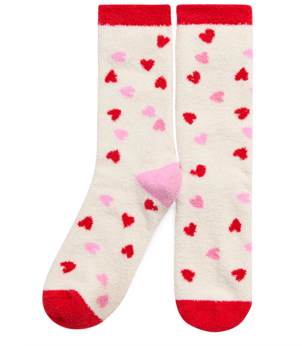 Ivory Candy Heart Socks