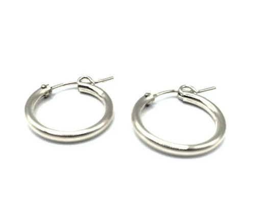 Laguna 18mm Silver Waterproof Hoop Earrings