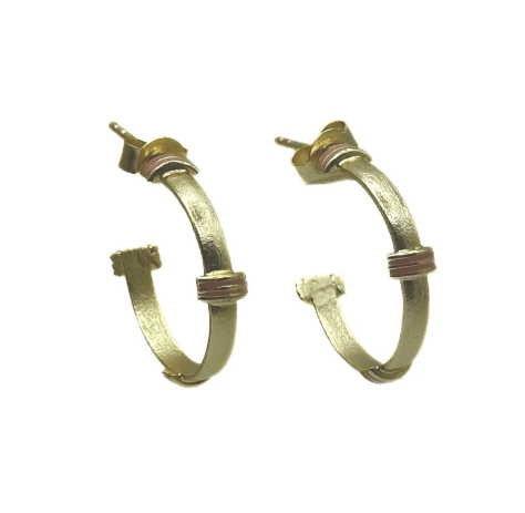 Santorini Pink Enamel Waterproof Hoop Earrings
