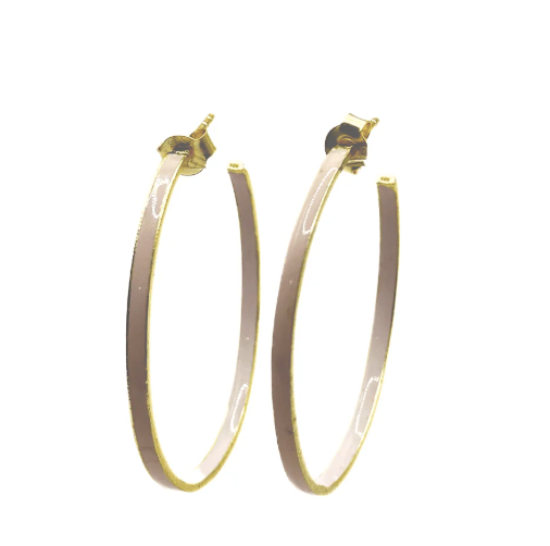 Mykonos Pink Enamel Waterproof Hoop Earrings