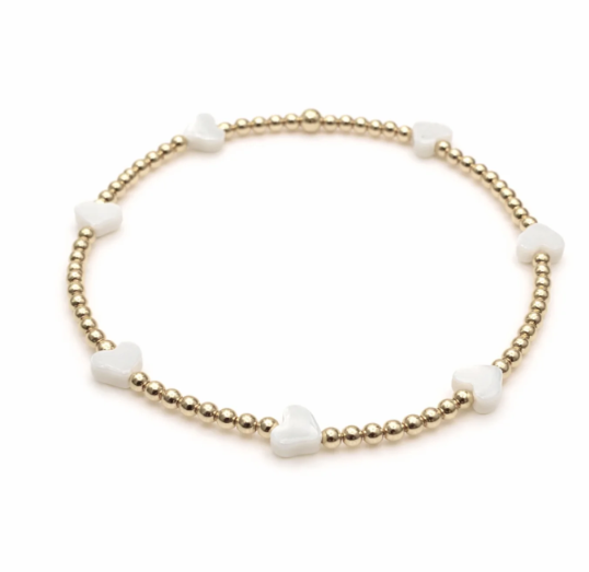 Love White Mother of Pearl Waterproof Bracelet