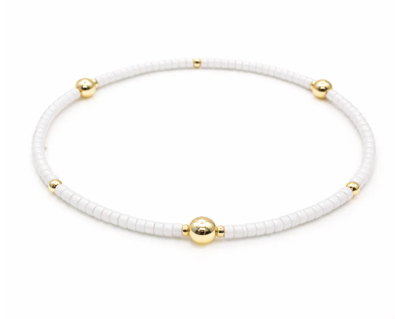Game Day White/Gold Waterproof Bracelet