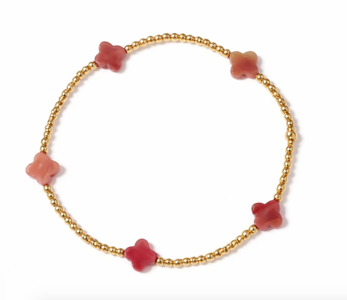 Lucky Clover Lilac Natural Waterproof Bracelet