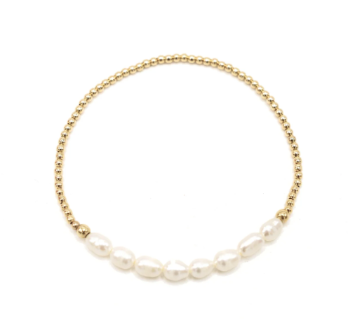 Petite Row Rice Pearl Waterproof Bracelet
