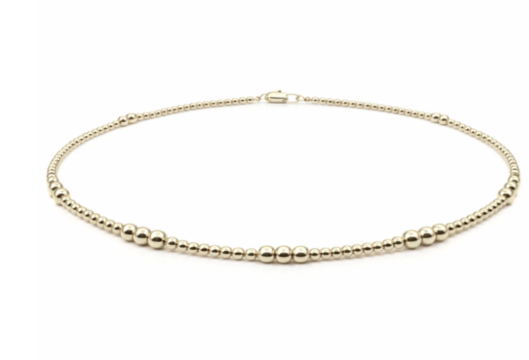 2mm+4mm 14k Waterproof Necklace