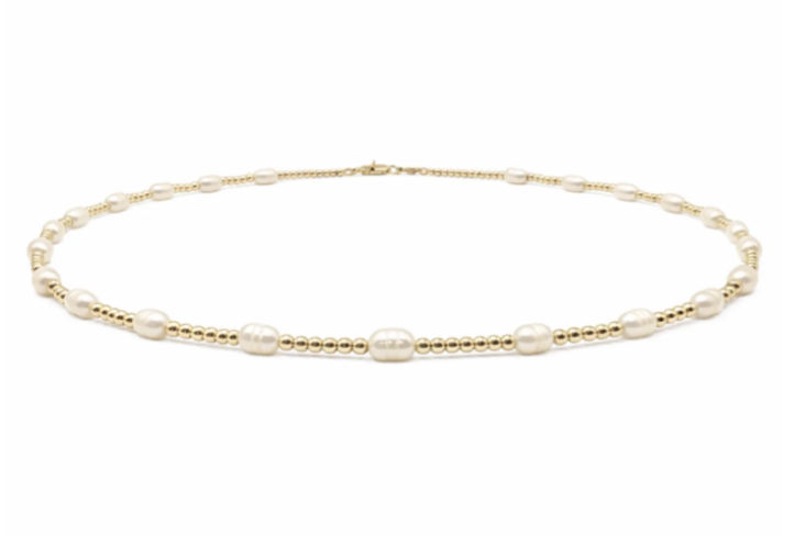 Rice Pearl Patterned 2mm Waterproof Necklace