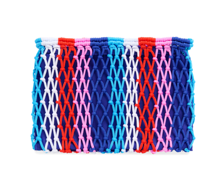 Blue Braziliana Stripe Pouch