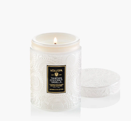 Vanilla Sunday Voluspa Candle | Small Jar w/Glass Lid