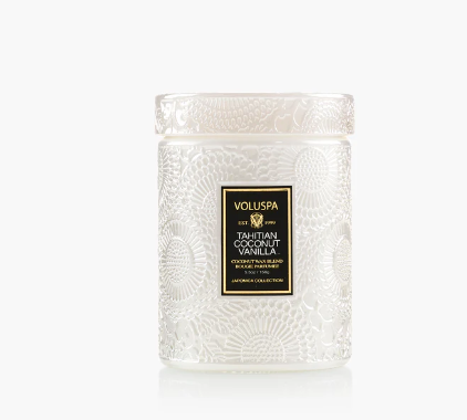 Tahitian Coconut Voluspa Candle | Small w/Glass Lid