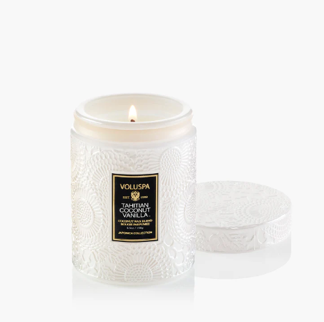 Tahitian Coconut Voluspa Candle | Small w/Glass Lid