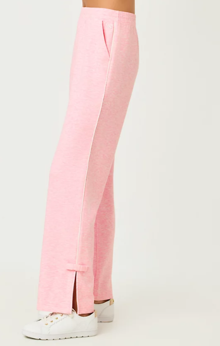 UPF 50+ Dylana Bow Track Pant | Heathered Conch Shell Pink