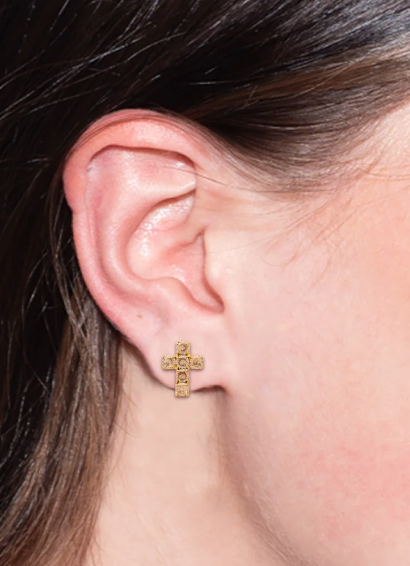 Carly Cross Earrings | Silk