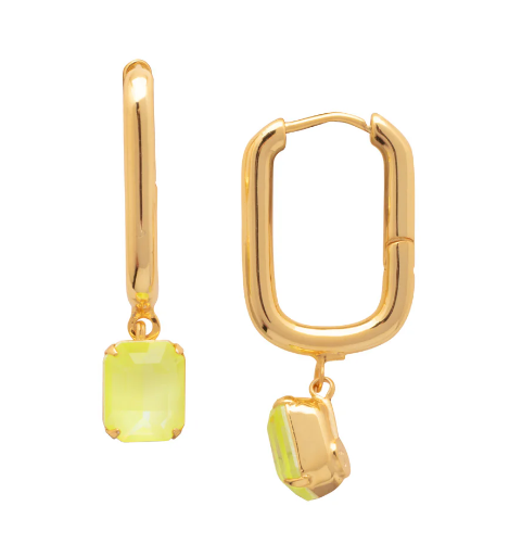 Octavia Rectangle Hoop Earrings | Yellow