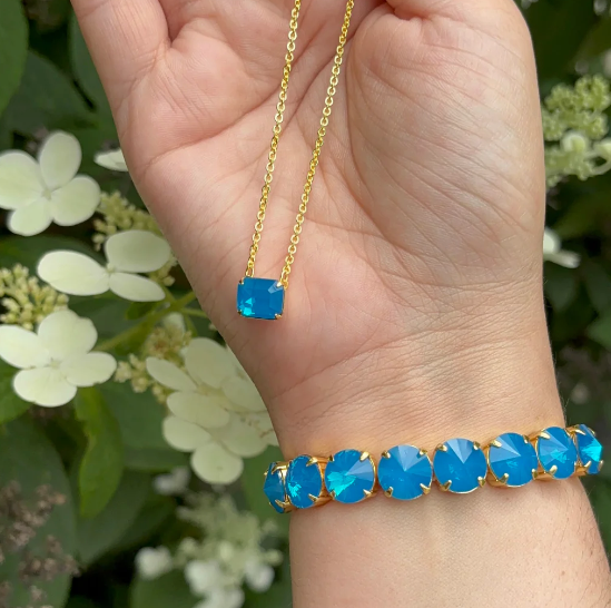 London Stretch Bracelet | Caribbean Blue Opal