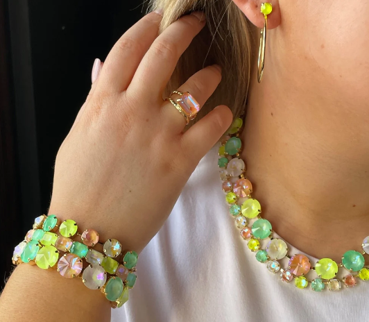 Easton Emerald Cut Stretch Bracelet | Mango Mint