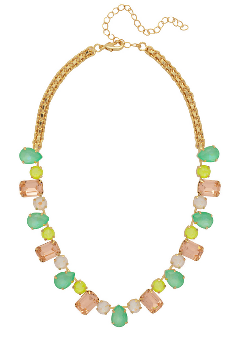 Emerald Pear Tennis Necklace | Mango Mint