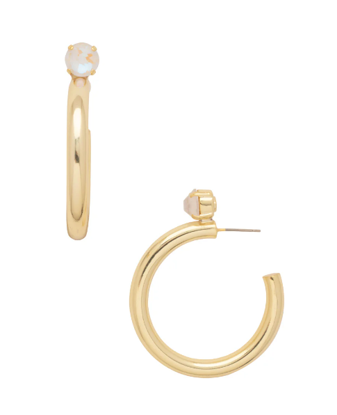 Keeley Studded Hoop | Ultra White