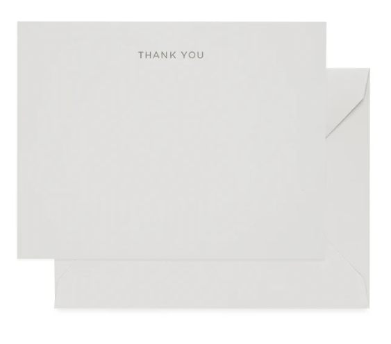 Grey Thank You Letterpress Note Set