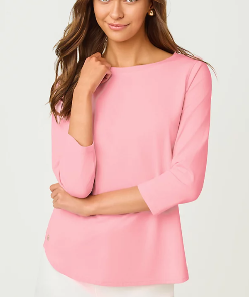 Key West 3/4 Sleeve Top | Conch Shell Pink