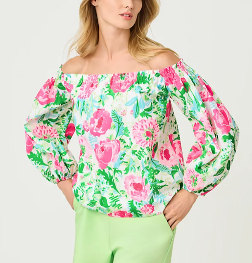 Siloe Off-the-Shoulder Top | Multi Poppy Party