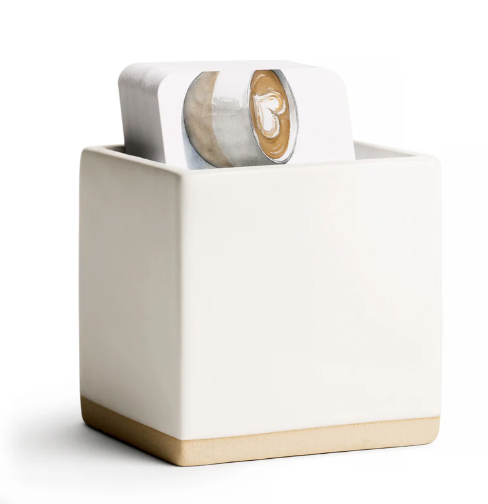 White Little Notes Ceramic Holder