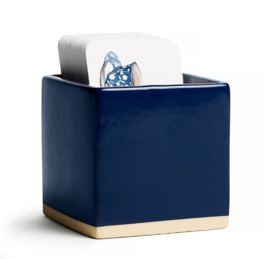 Navy Little Notes Ceramic Holder
