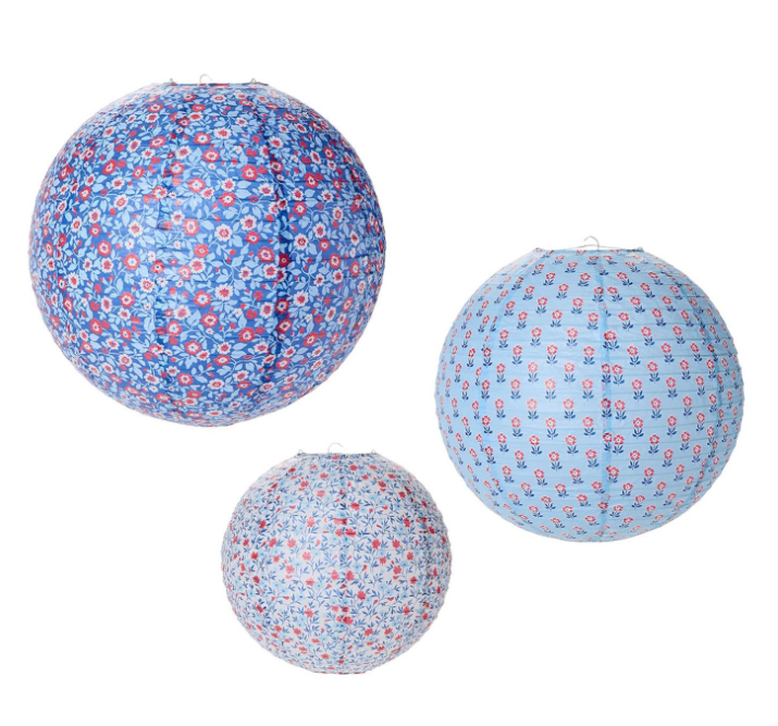 Red, White, Blue Paper Lantern Set
