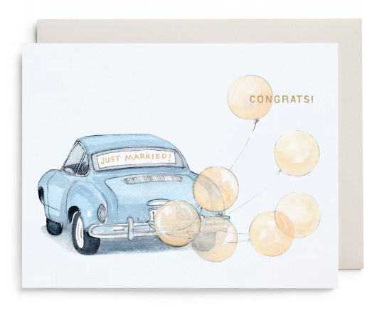Vintage Car Wedding Card